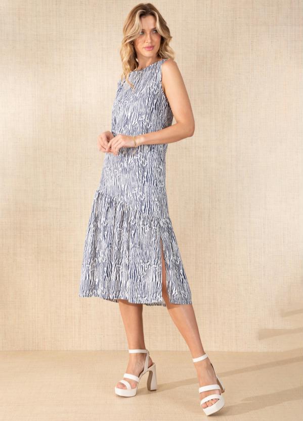 Quintess - Vestido Zebra Marinho com Bolsos 3