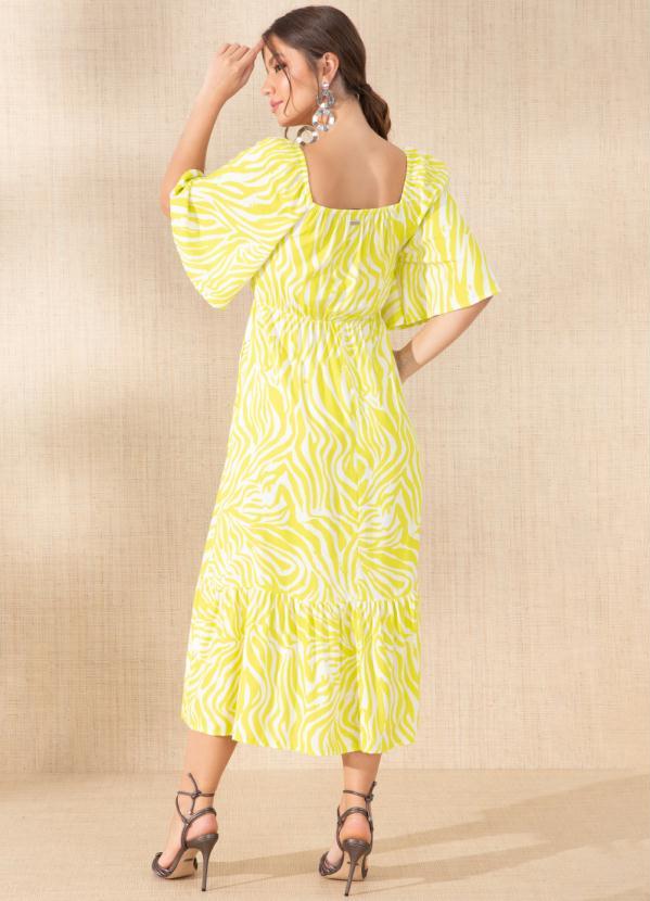 Quintess - Vestido Zebra Neon em Viscose Plana Digital 2