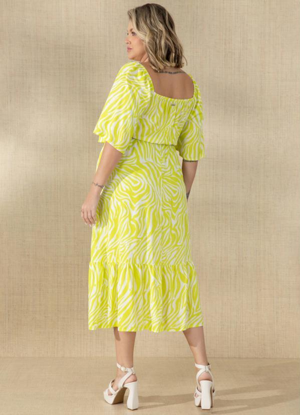 Quintess - Vestido Zebra Neon em Viscose Plana Digital 5