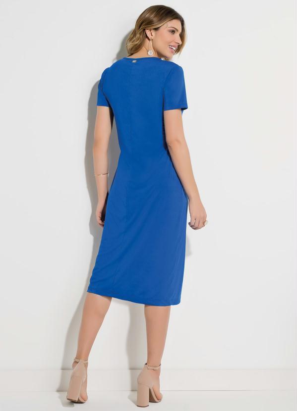 Quintess - Vestidos Quintess Azul com Recorte no Decorte 4