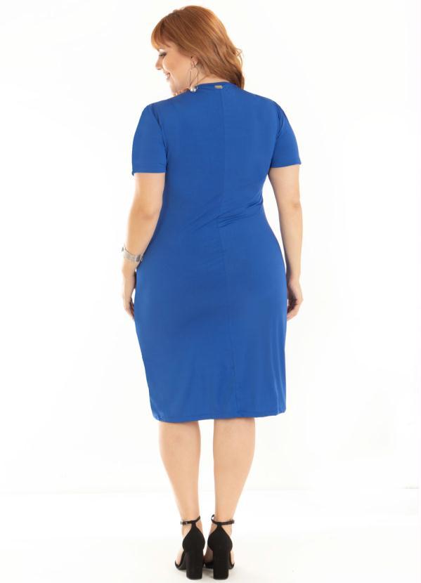 Quintess - Vestidos Quintess Azul com Recorte no Decorte 8