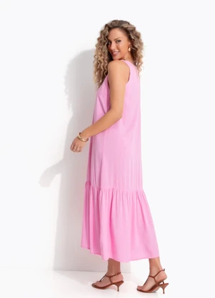 Quintess - Vestidos Rosa em Viscose Plana - QUINTESS