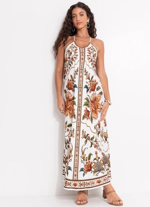 Farm - Vesttido Jardim Majestoso Bege - FARM