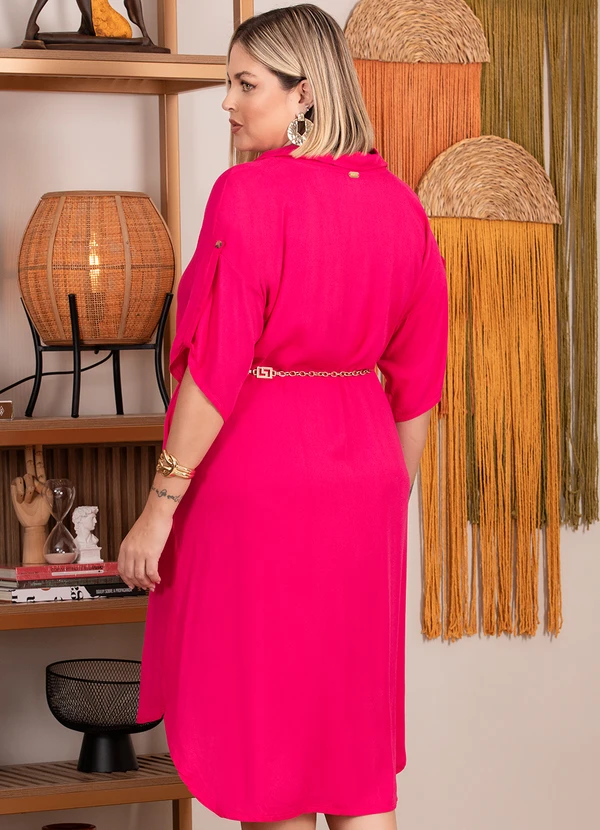 Quintess - Vestido Pink em Viscose Plana Sarjada 6