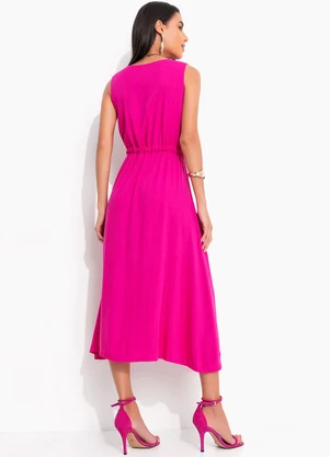 Quintess - Vestido Pink em Viscose Plana Sarjada - QUINTESS