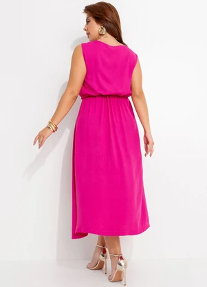 Quintess - Vestido Pink em Viscose Plana Sarjada - QUINTESS