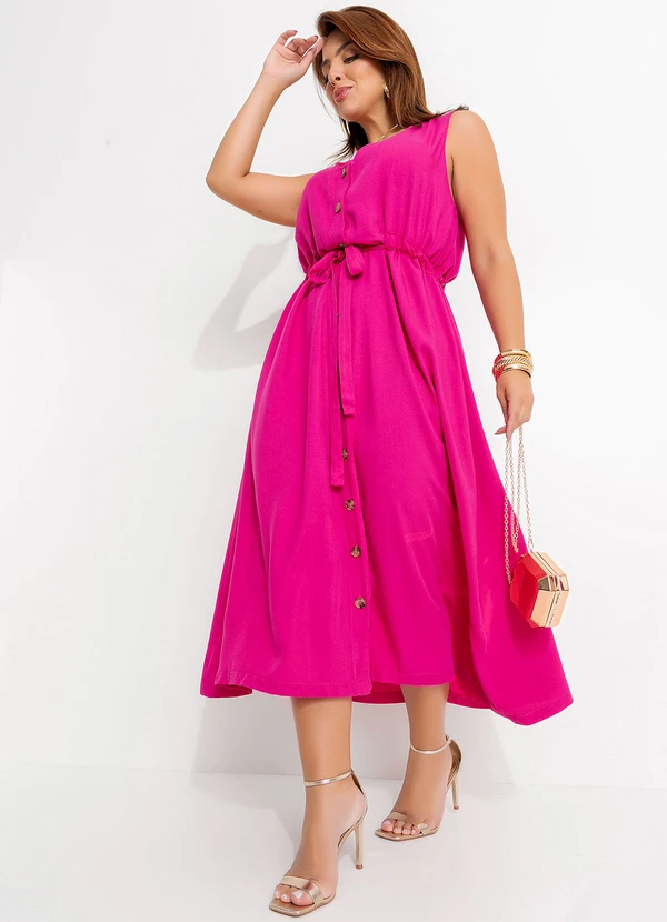Quintess - Vestido Pink em Viscose Plana Sarjada 9