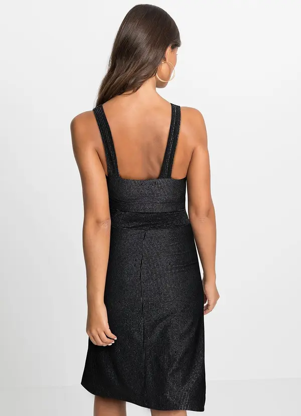 bonprix - Vestido Preto em Malha de Viscose com Lurex 2