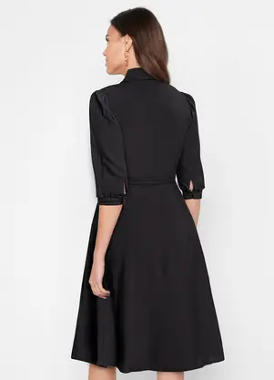 bonprix - Vestido Preto em Viscose Plana - BONPRIX