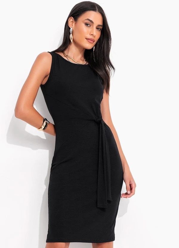 Vestido Negro De Un Hombro RARE - Elastano, Falda Acampanada, Largo Hasta La Rodilla (Talla 36)