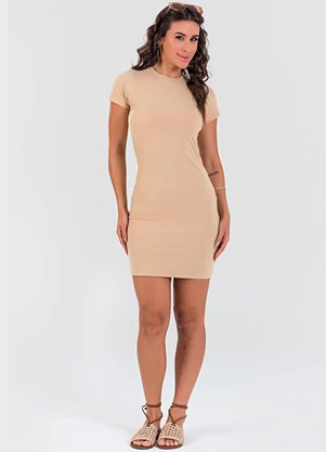 Meu Jeans - Vestido Tubinho Canelado com Manga Capu - MEU JEANS