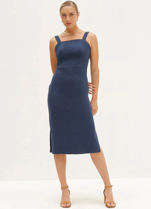 Principessa - Vestido Tubinho Clássico com Alças Berenice Azul 3