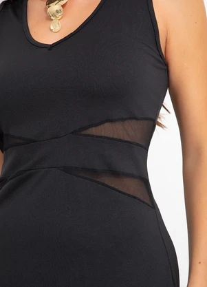 bonprix - Vestido Tubinho com Recortes Preto - BONPRIX