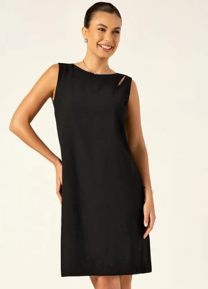 Principessa - Vestido Tubinho de Alfaiataria Preto Leani - PRINCIPESSA