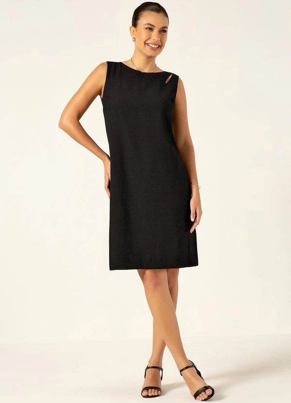 Principessa - Vestido Tubinho de Alfaiataria Preto Leani 3