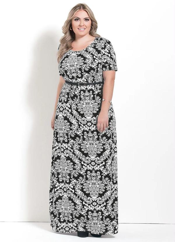 Outlet - Vestido Longo Arabescos Moda Evangélica 4