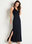 VESTIDO LONGO (PRETO) COM FENDA NA LATERAL