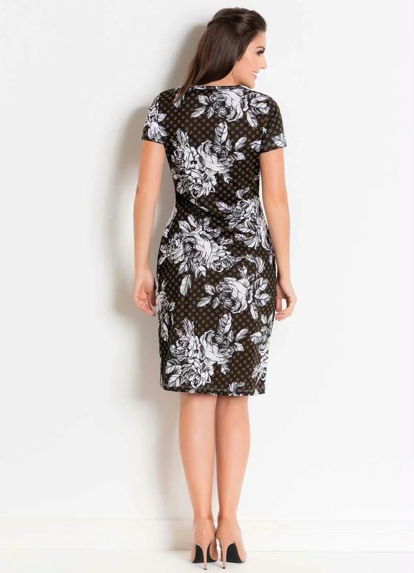 Rosalie - Vestido com Decote Redondo Floral e Preto 6