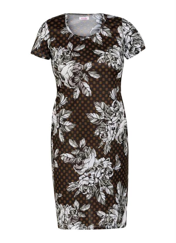 Rosalie - Vestido com Decote Redondo Floral e Preto 4