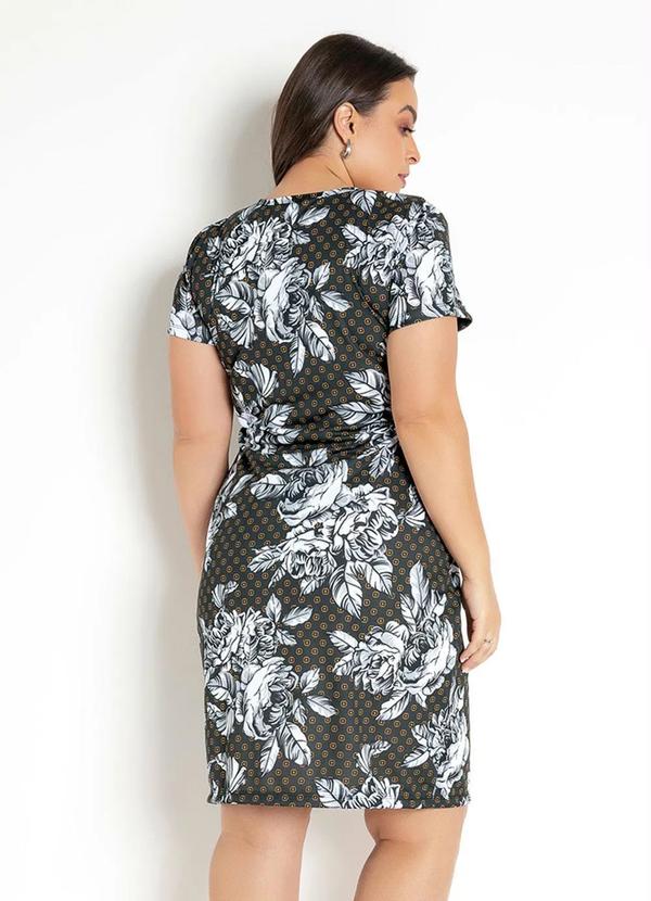 Rosalie - Vestido com Decote Redondo Floral e Preto 2