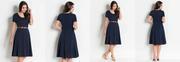 Vestido com Manga Curta Marinho