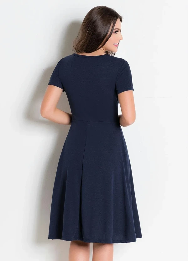 Rosalie - Vestido com Manga Curta Marinho 3