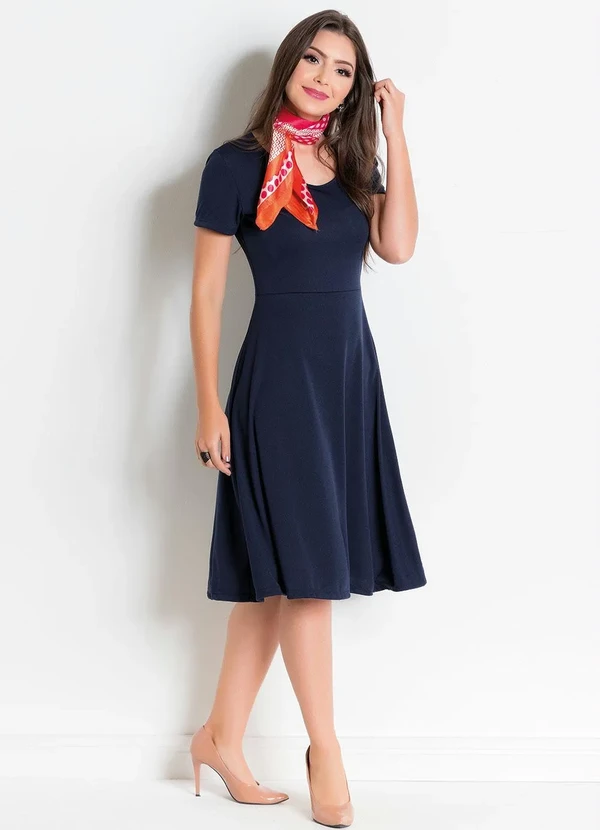 Rosalie - Vestido com Manga Curta Marinho 5