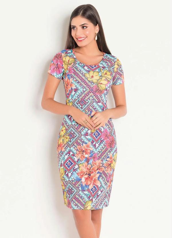 Rosalie - Vestido Decote Redondo Estampado Moda Evangélica 2