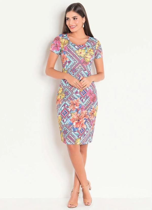 Rosalie - Vestido Decote Redondo Estampado Moda Evangélica 4