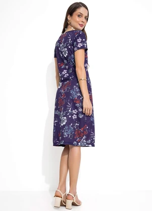 Rosalie - Vestido Decote Redondo Flores - ROSALIE