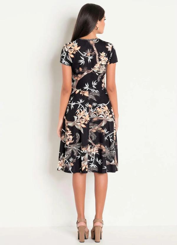 Rosalie - Vestido Decote Redondo Moda Evangélica Estampado 2