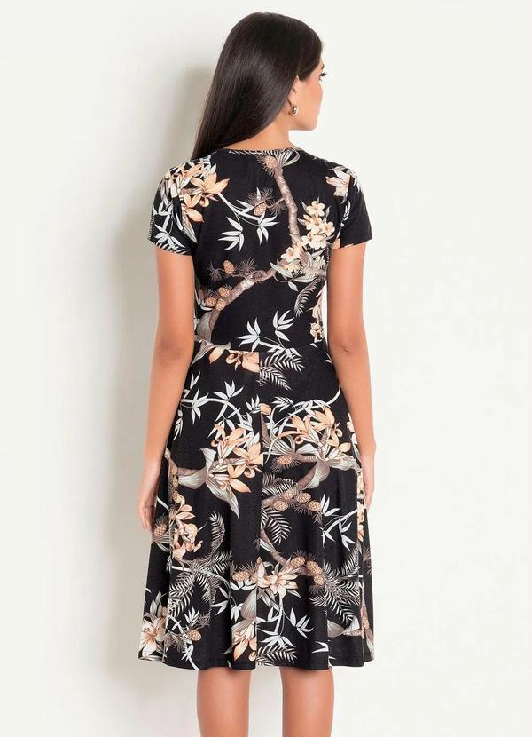 Rosalie - Vestido Decote Redondo Moda Evangélica Estampado 3