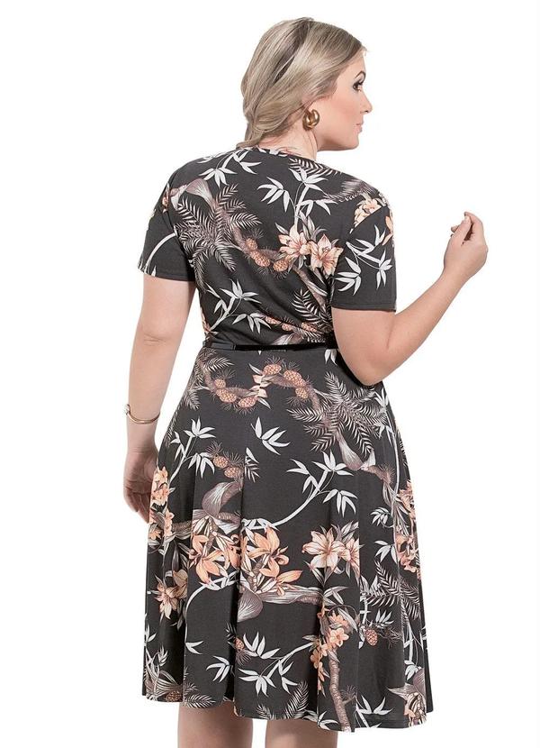 Rosalie - Vestido Decote Redondo Moda Evangélica Estampado 6