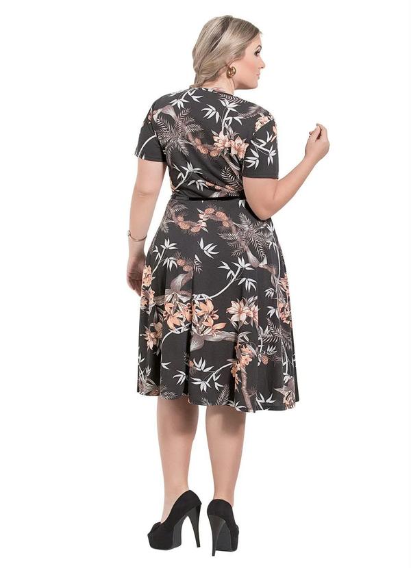 Rosalie - Vestido Decote Redondo Moda Evangélica Estampado 8