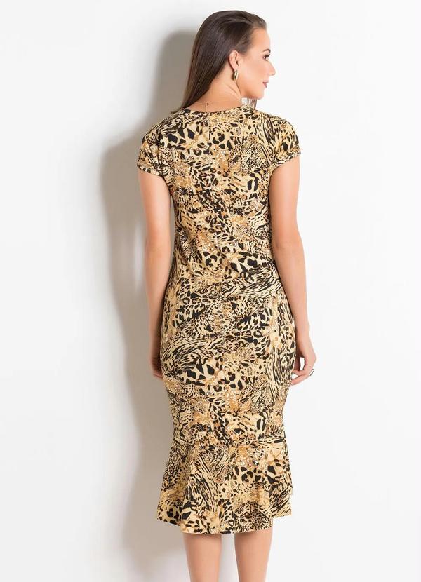 Outlet - Vestido Peplum Onça Moda Evangélica 2