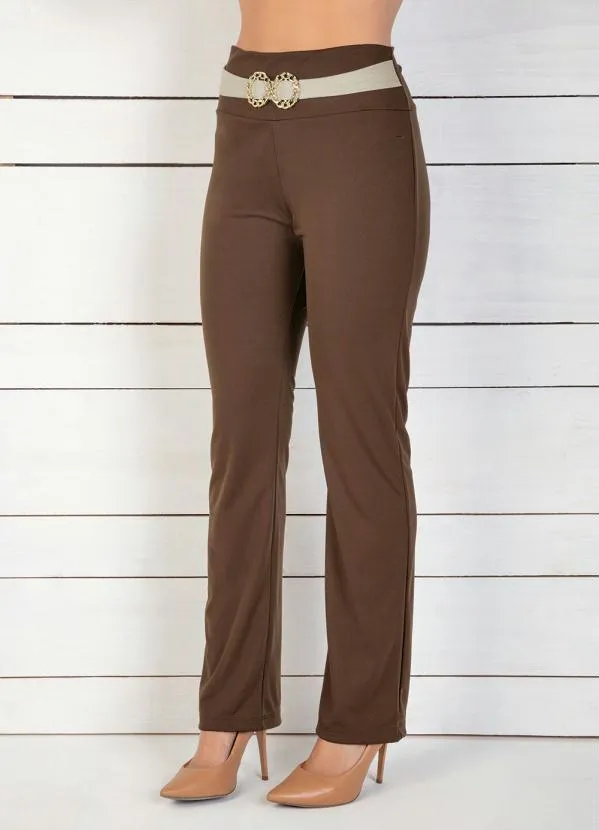 Moda Pop - Calça Reta Marrom