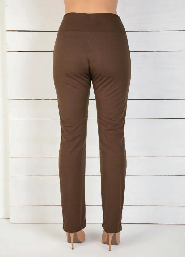 Moda Pop - Calça Reta Marrom 2
