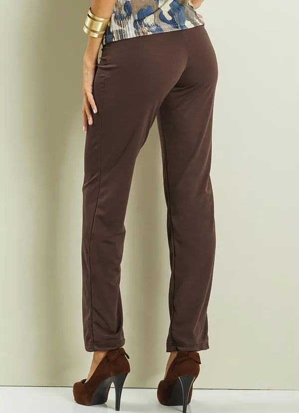 Moda Pop - Calça Reta Marrom 6