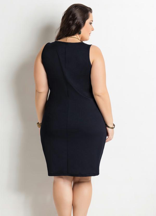 Marguerite - Vestido Curto Bicolor Plus Size Preto e Branco 2