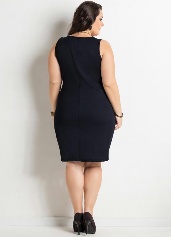 Marguerite - Vestido Curto Bicolor Plus Size Preto e Branco 6