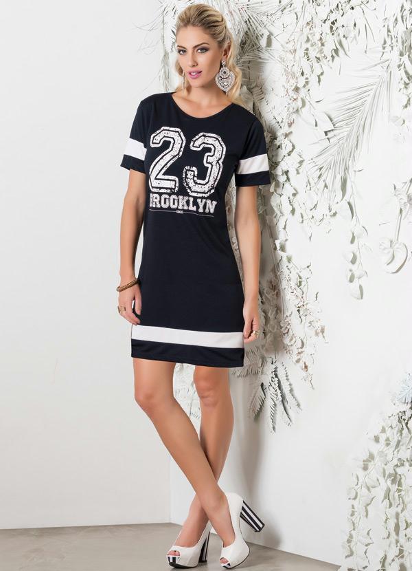 Outlet - Vestido Esportivo Preto e Branco 4