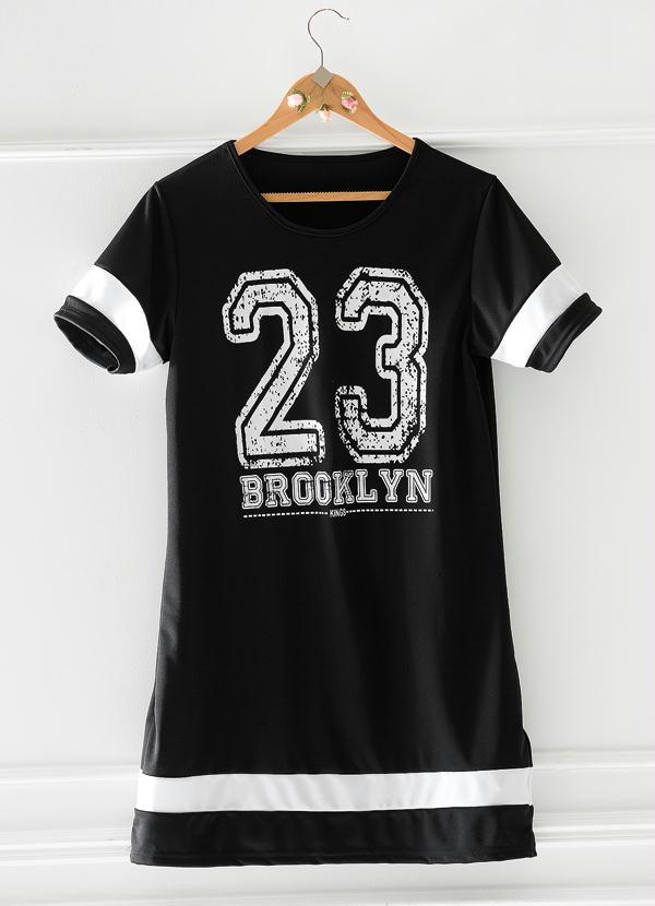 Outlet - Vestido Esportivo Preto e Branco 7