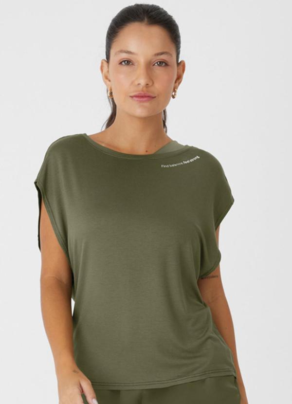 Enfim - Blusa Find Balance Feel Strong Active Verde Milit