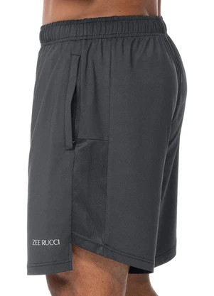 Zee Rucci - Bermuda Bolso com Zíper Mulet Cinza Grafite - ZEE RUCCI