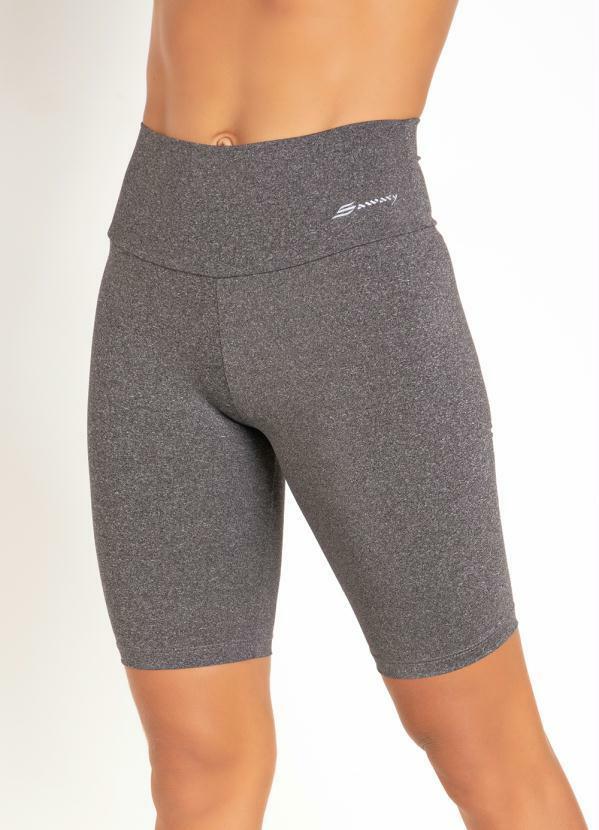 Sawary Fitness - Bermuda Ciclista Cinza com Cós Duplo 5