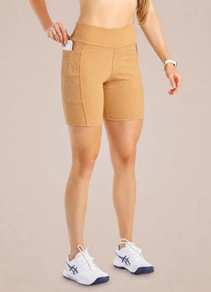 Endorfina - Bermuda Ciclista Feminina Bege - ENDORFINA