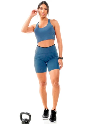 Cobertura - Bermuda Cilista Feminina Azul - COBERTURA