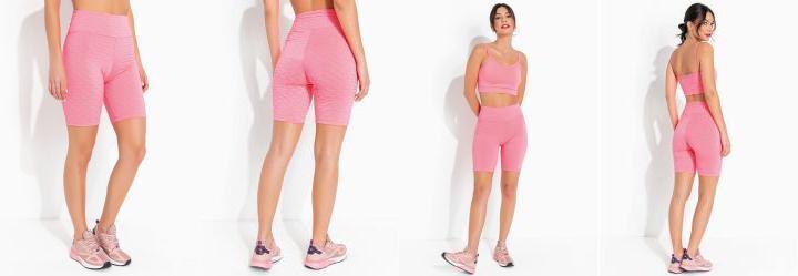 Bermuda Cintura Alta Rosa Neon