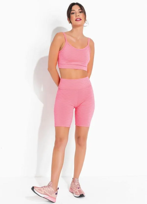 Alma Dolce - Bermuda Cintura Alta Rosa Neon 3