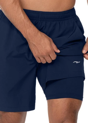 Zee Rucci - Bermuda com Short Interno e Bolso Azul Navy - ZEE RUCCI